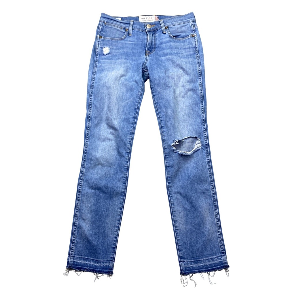 Lucky Brand Charlotte Rail White Oak Cone Denim Jeans‎ USA Distressed 0/25